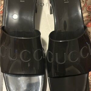 Gucci rubber platform block heel